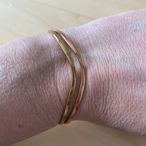 Sergio Lub Wave Cuff Bracelet Gold Copper Brass - Picture 3 of 9